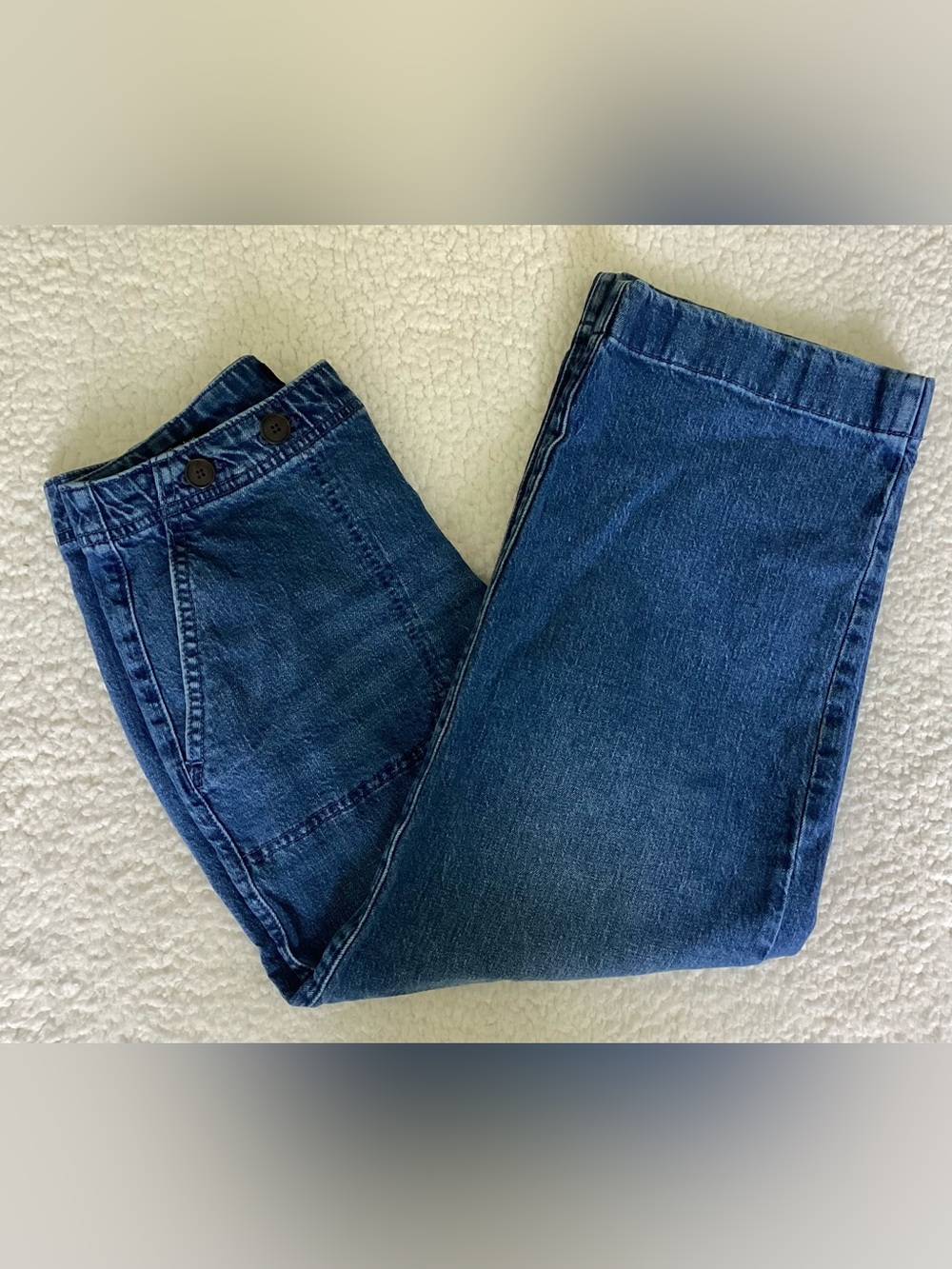 Talbots Wide Leg Crop Jeans Cottagecore Coastal Grandmother Size 2